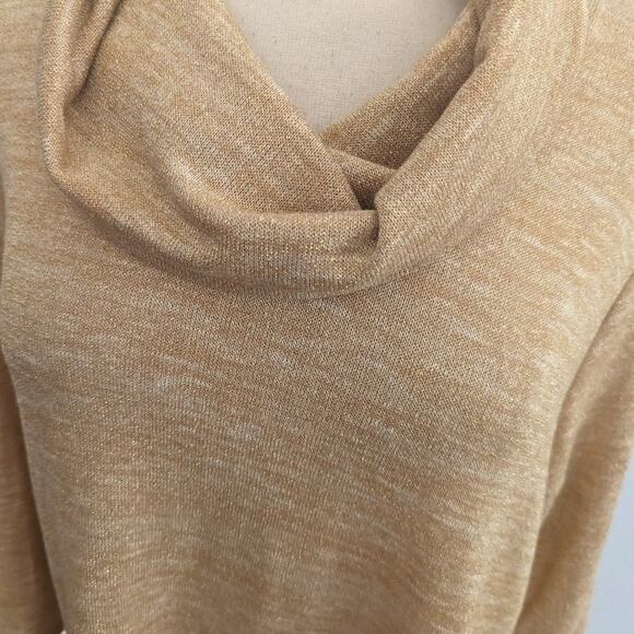 NEW Ruby Road Gold Metallic Cowlneck Sweater Large $55 - Picture 6 of 11